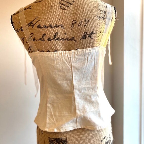 White ribbon tie top - Picture 3 of 4